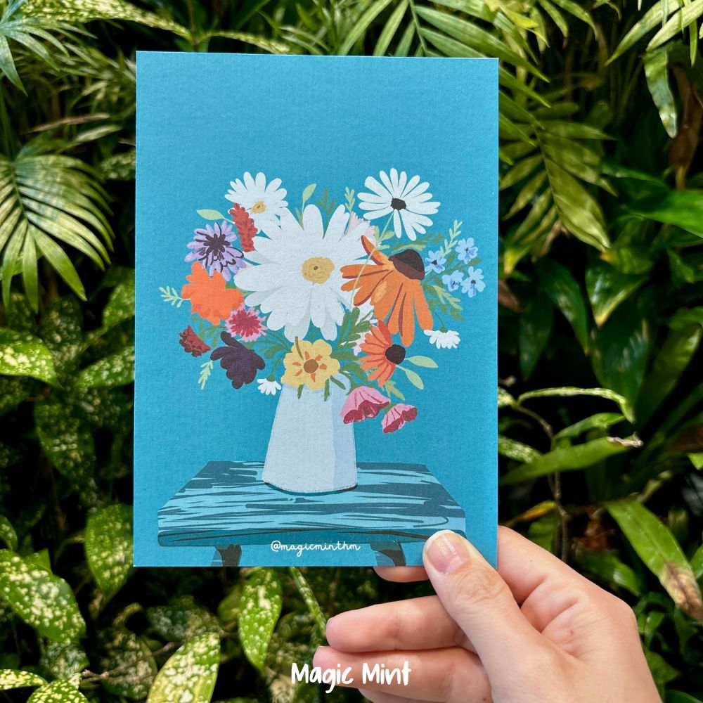 felicitare cu buchet de flori