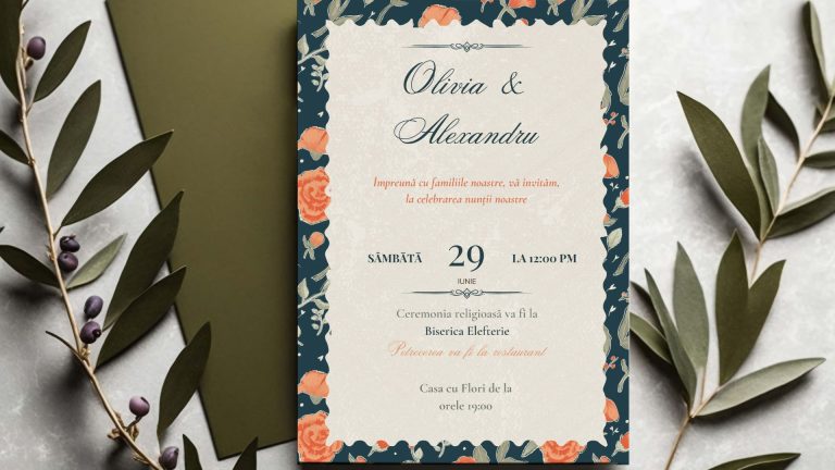 Top 3 invitații nuntă Magic Mint