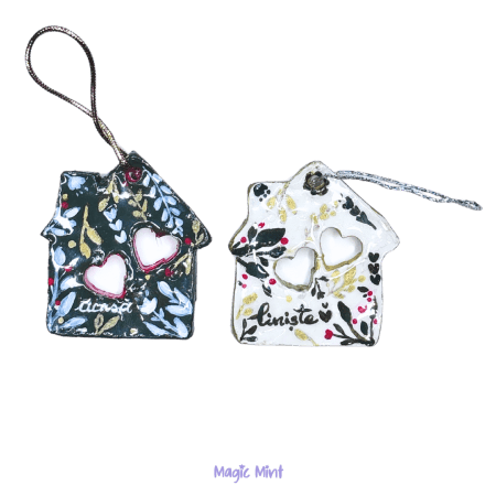 Set 2 casute din lut pentru brad