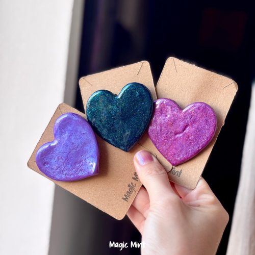 broșă mare inimoara cu sclipici