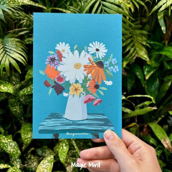 felicitare cu buchet de flori