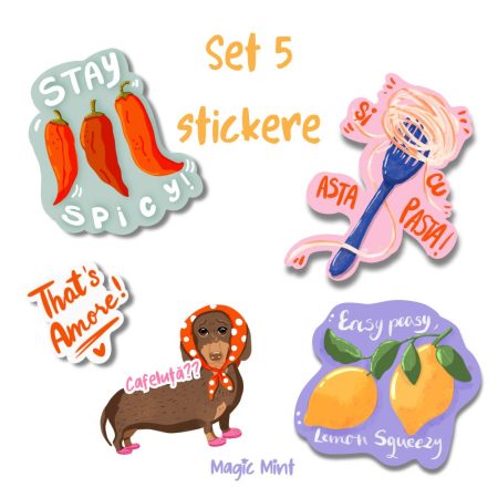 set 5 stickere