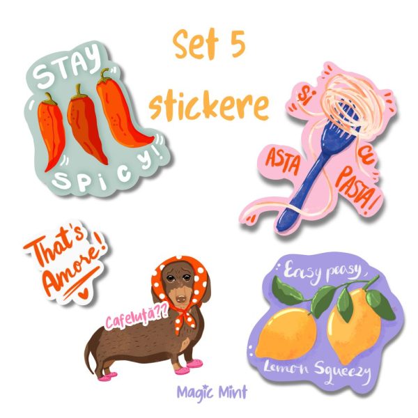 set 5 stickere
