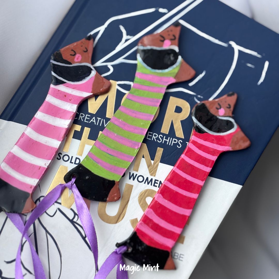 Semne de carte din lut cu teckel - Image 2